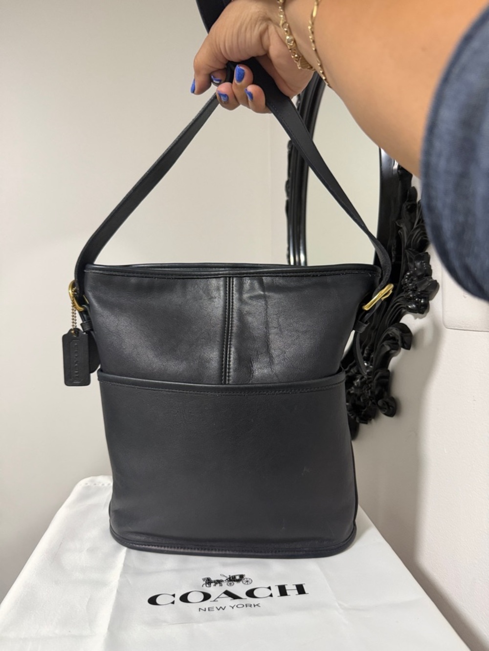 Coach Vintage 4153 Black Leather Crossbody Shoulder Bag 🎀🎀🎀